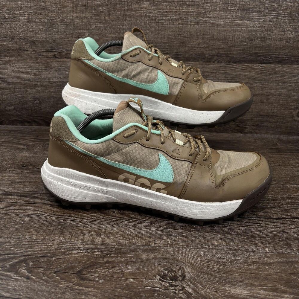 Nike ACG Lowcate Shoes Men's 12 Brown Teal Trail Hiking Sneakers DX2256-200